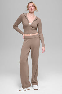 Pantalon Ample Taille Haute En Laine Et Cachemire New Class
