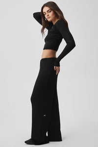 Sweater Knit Mid-Rise Unwind Wide Leg Pant