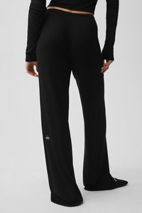 Pantalon Large En Maille Taille Mi-Haute Unwind