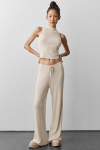 Sweater Knit Mid-Rise Unwind Wide Leg Pant