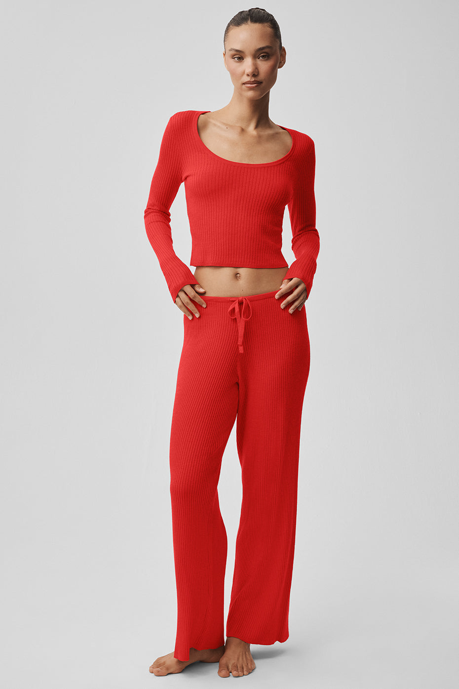 Sweater Knit Mid-Rise Unwind Wide Leg Pant