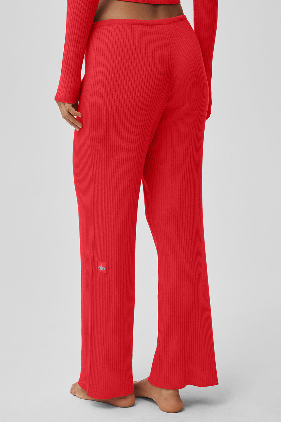 Pantalon Large En Maille Taille Mi-Haute Unwind