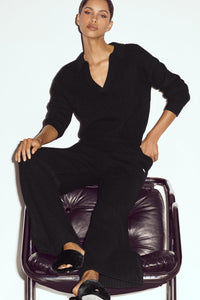 Cashmere High-Waist Northstar Straight Leg Pant