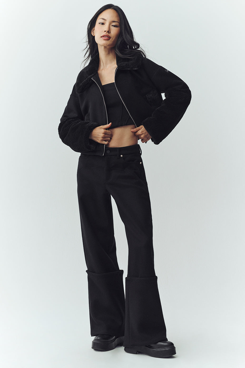 Pantalon Large En Laine Mélangée Nightcap