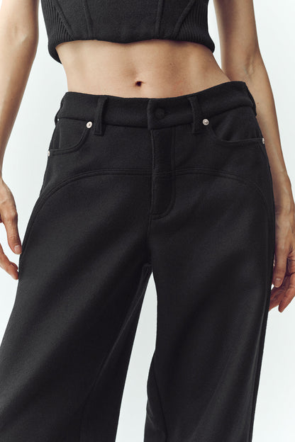 Pantalon Large En Laine Mélangée Nightcap