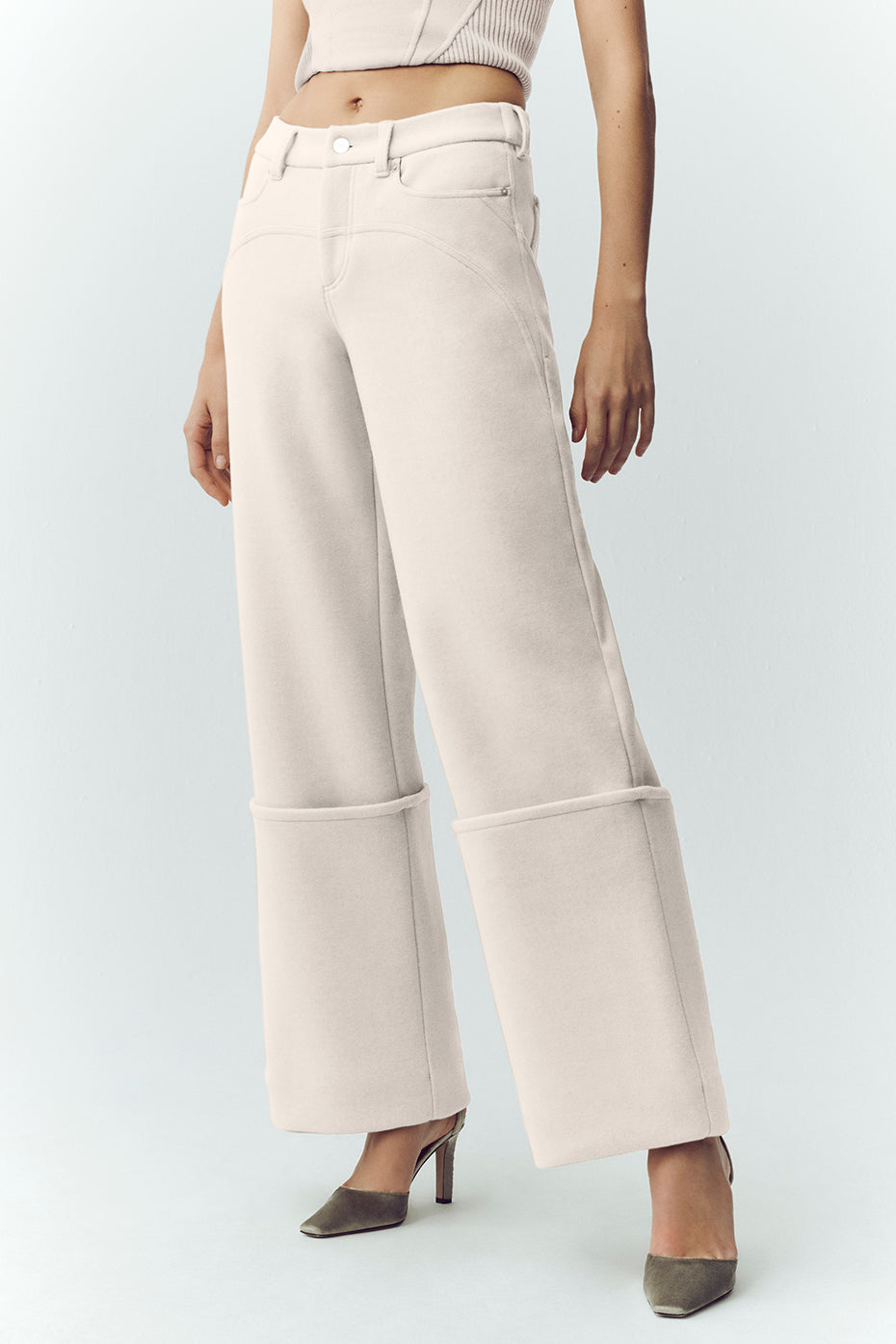 Pantalon Large En Laine Mélangée Nightcap