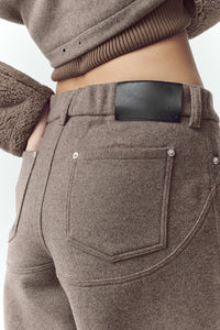Pantalon Large En Laine Mélangée Nightcap