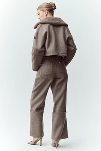 Pantalon Large En Laine Mélangée Nightcap