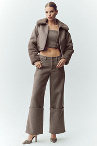 Pantalon Large En Laine Mélangée Nightcap