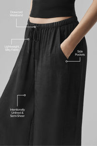 Pantalon Taille Haute Coupe Droite Semi-Transparent Golden Hour