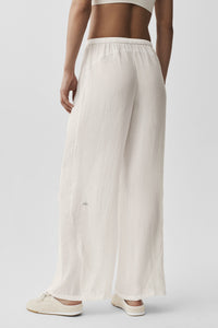 Pantalon Taille Haute Coupe Droite Semi-Transparent Golden Hour