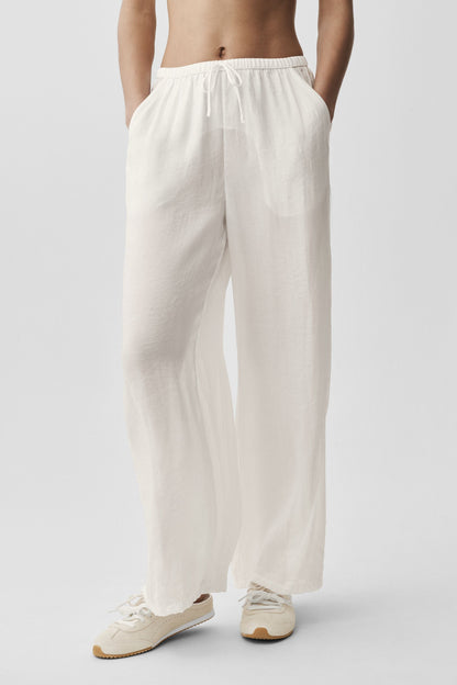 Pantalon Taille Haute Coupe Droite Semi-Transparent Golden Hour