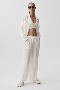 Pantalon Taille Haute Coupe Droite Semi-Transparent Golden Hour