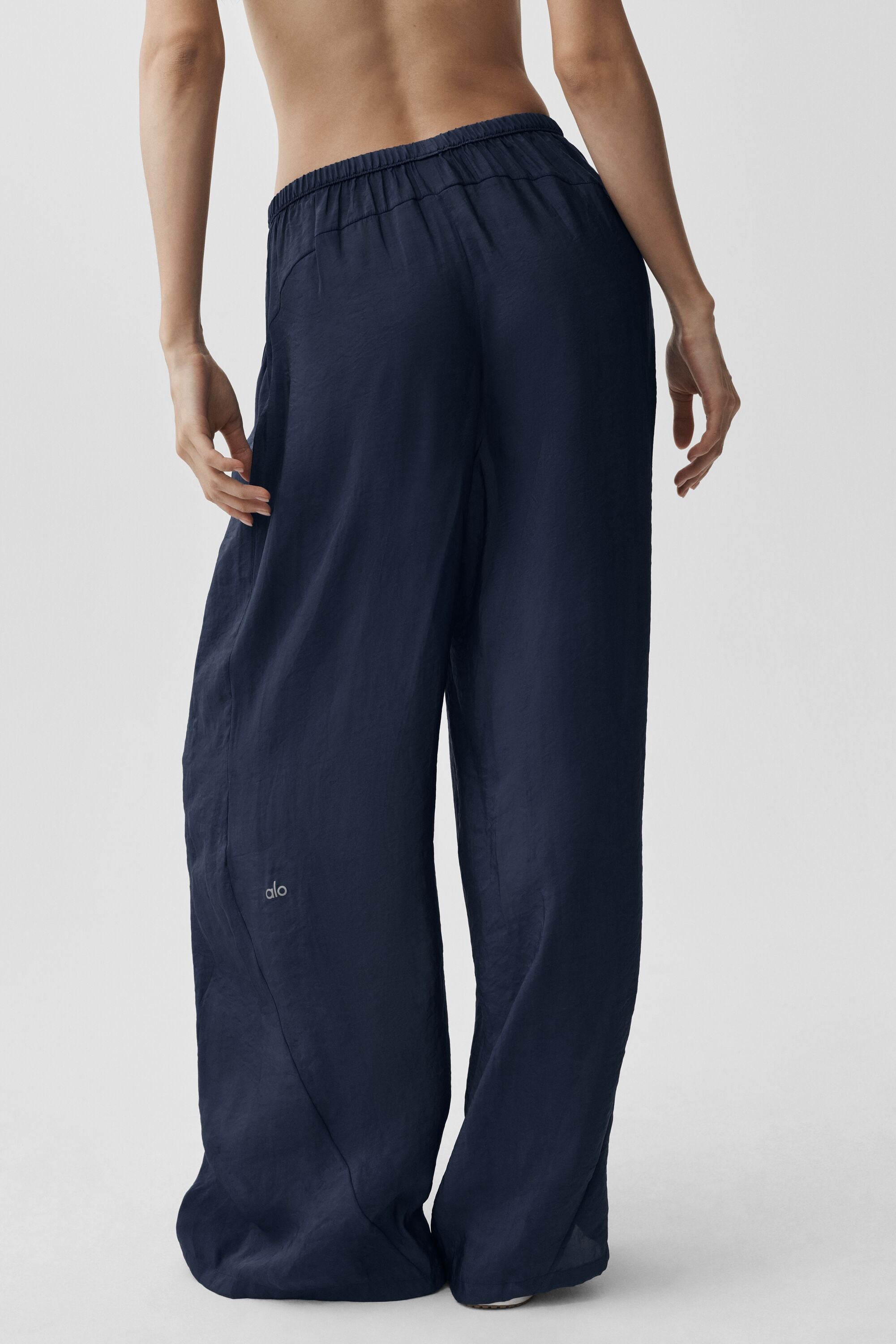 Pantalon Taille Haute Coupe Droite Semi-Transparent Golden Hour
