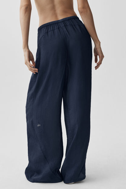 Pantalon Taille Haute Coupe Droite Semi-Transparent Golden Hour