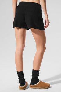 Short Taille Haute En Cachemire Plush Waffle