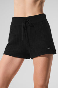 Short Taille Haute En Cachemire Plush Waffle