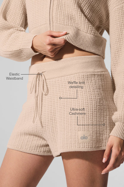 Short Taille Haute En Cachemire Plush Waffle