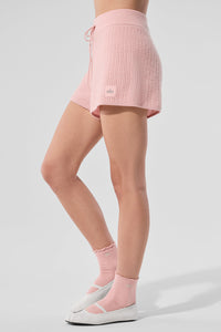 Short Taille Haute En Cachemire Plush Waffle
