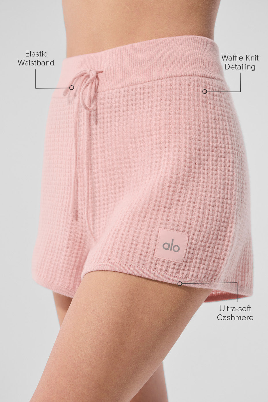 Short Taille Haute En Cachemire Plush Waffle