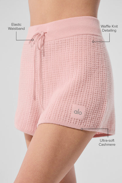 Short Taille Haute En Cachemire Plush Waffle