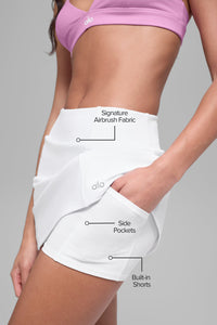 Jupe De Tennis Taille Haute Airbrush Good Form - Blanc
