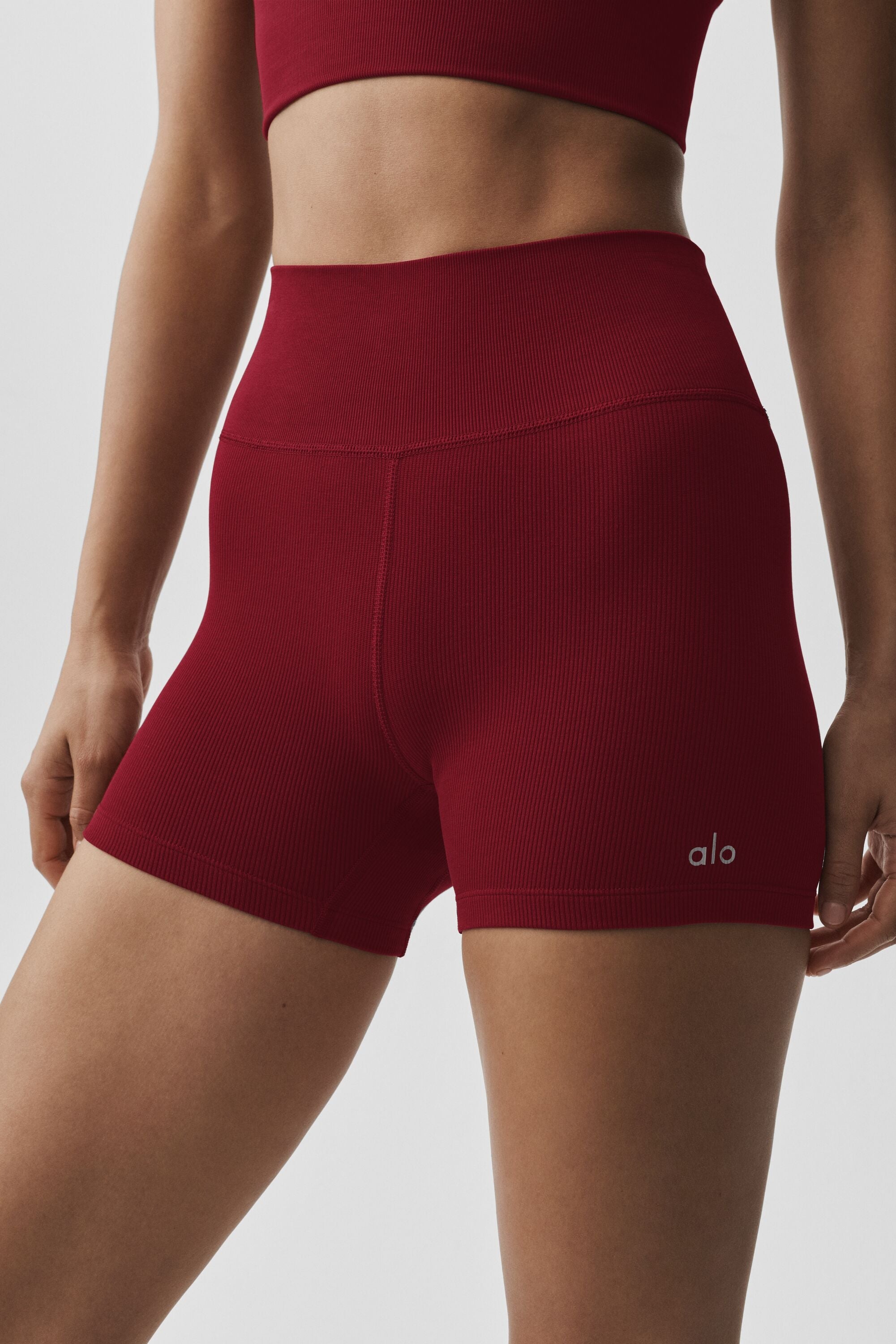Short Côtelé Taille Haute Sans Coutures Modal 10,2 cm