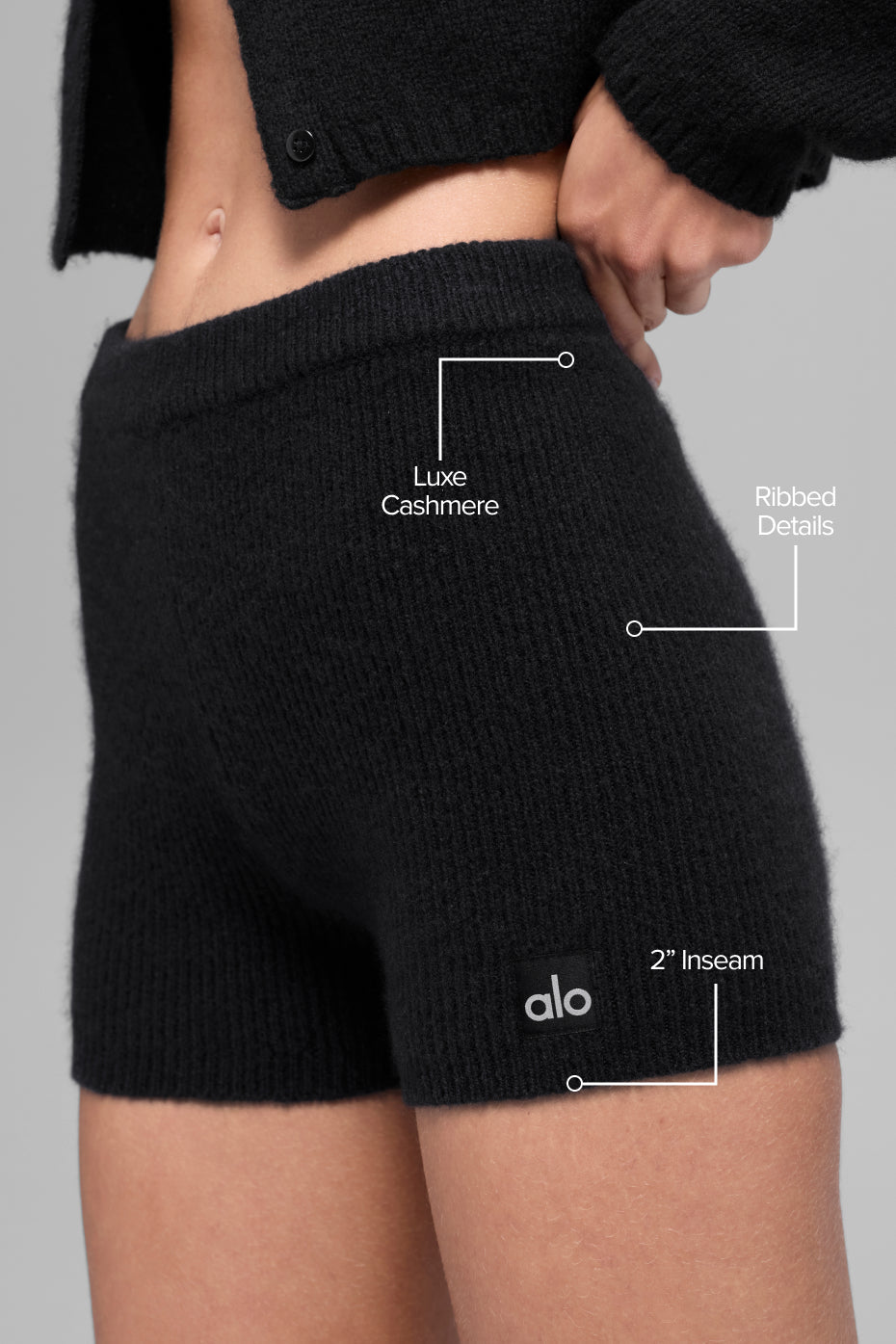 Short En Laine Et Cachemire Côtelé Noble