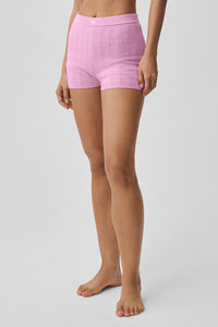 Mini Short En Maille Pointelle Be Mine - Blanc semi-transparent