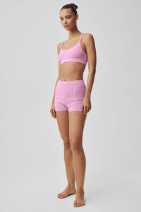 Mini Short En Maille Pointelle Be Mine - Blanc semi-transparent