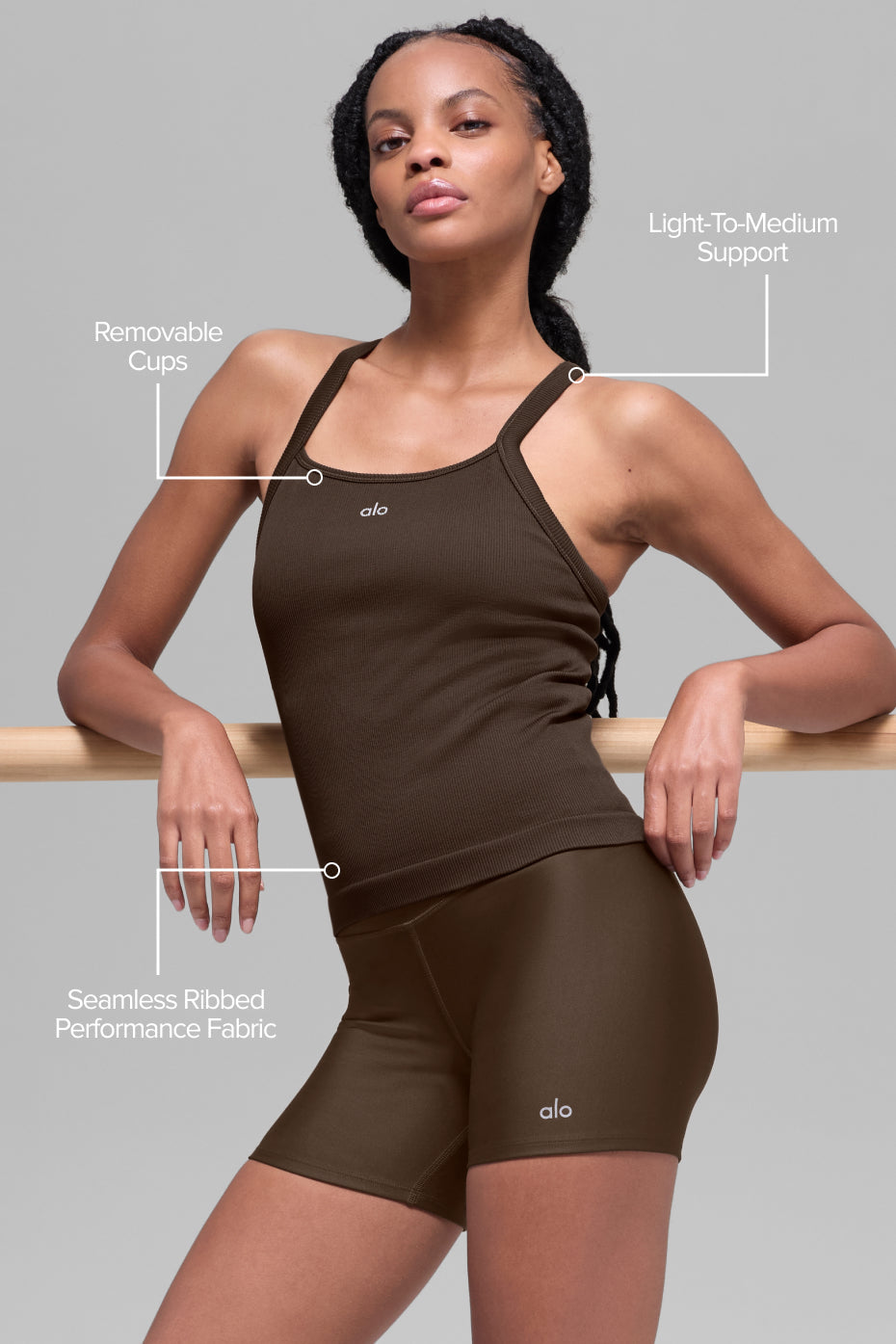 Débardeur Brassière Côtelé Long Sans Coutures Favorite