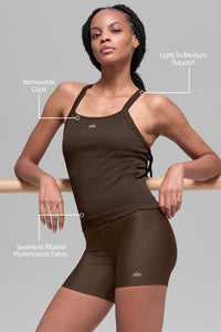 Débardeur Brassière Côtelé Long Sans Coutures Favorite