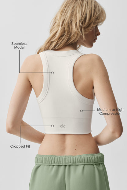 Brassière Côtelée À Encolure Haute Sans Coutures Modal Delight