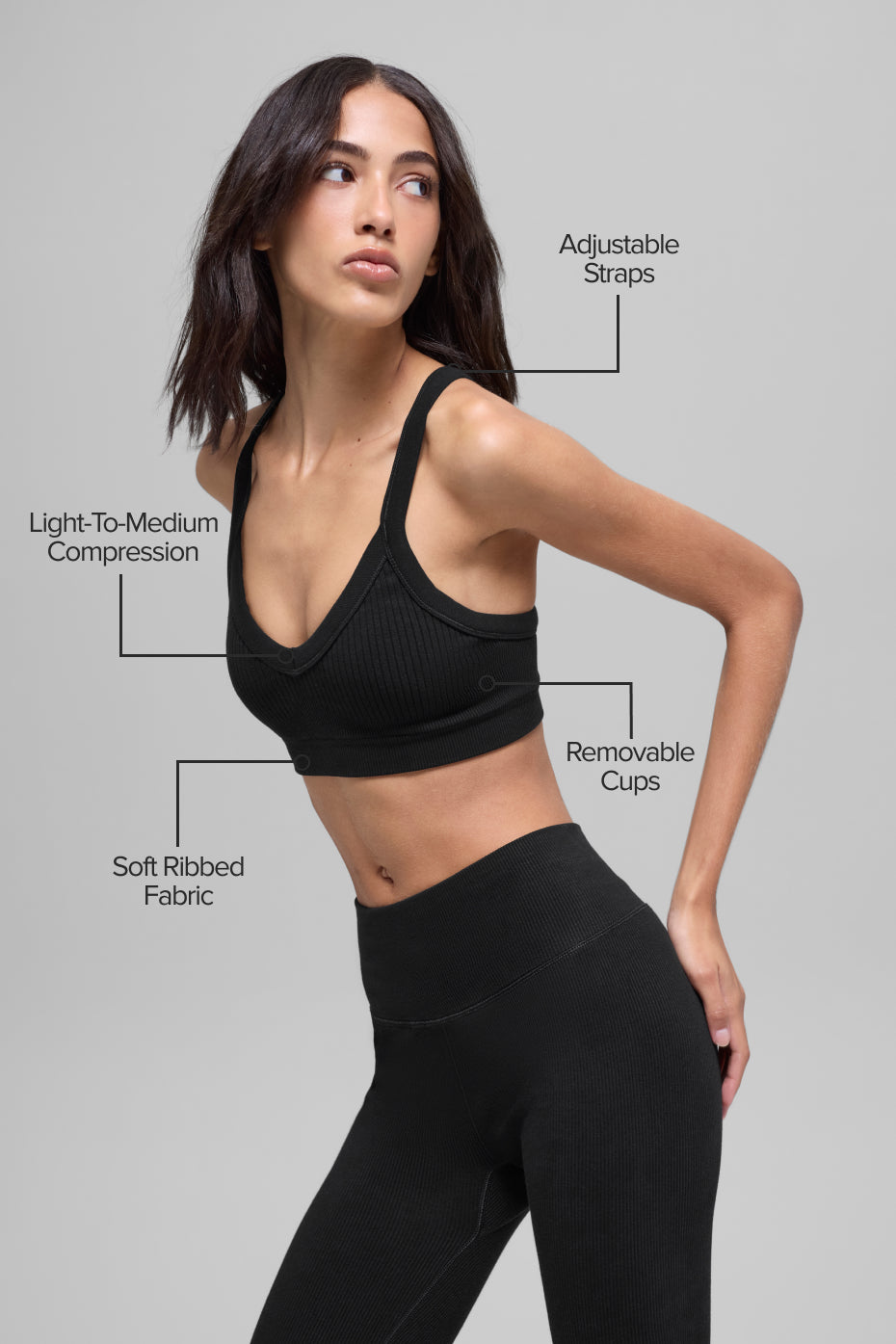 Brassière Côtelée Sans Coutures Two Tone