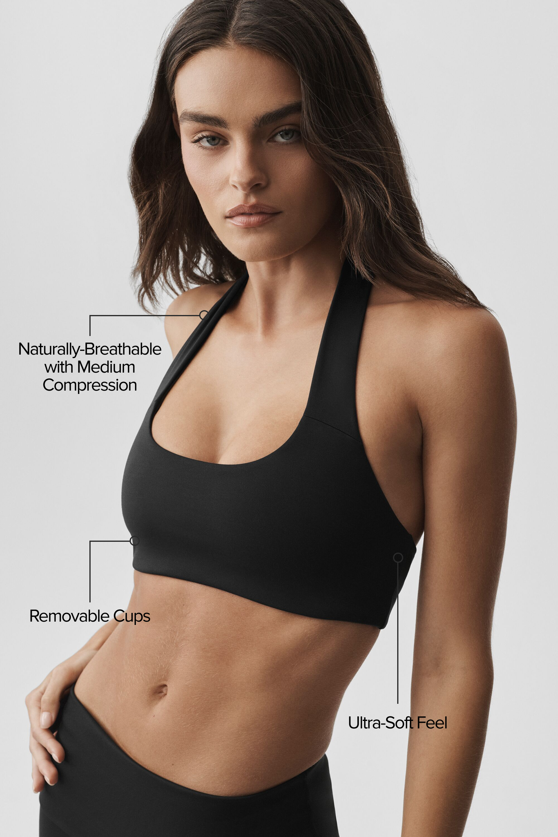 ALO Softsculpt Feel The Heat Halter Bra